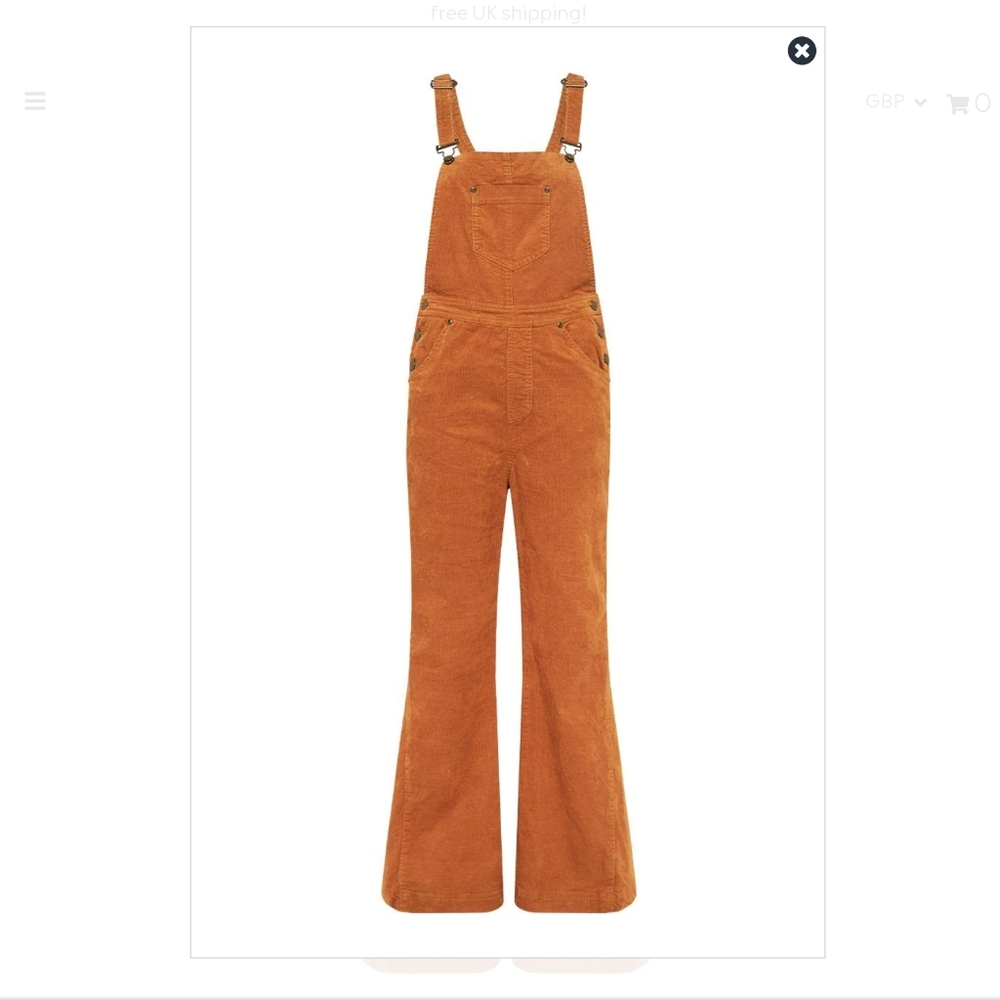 Age of Aquarius Cord Overall Tan - Picture 6 of 13